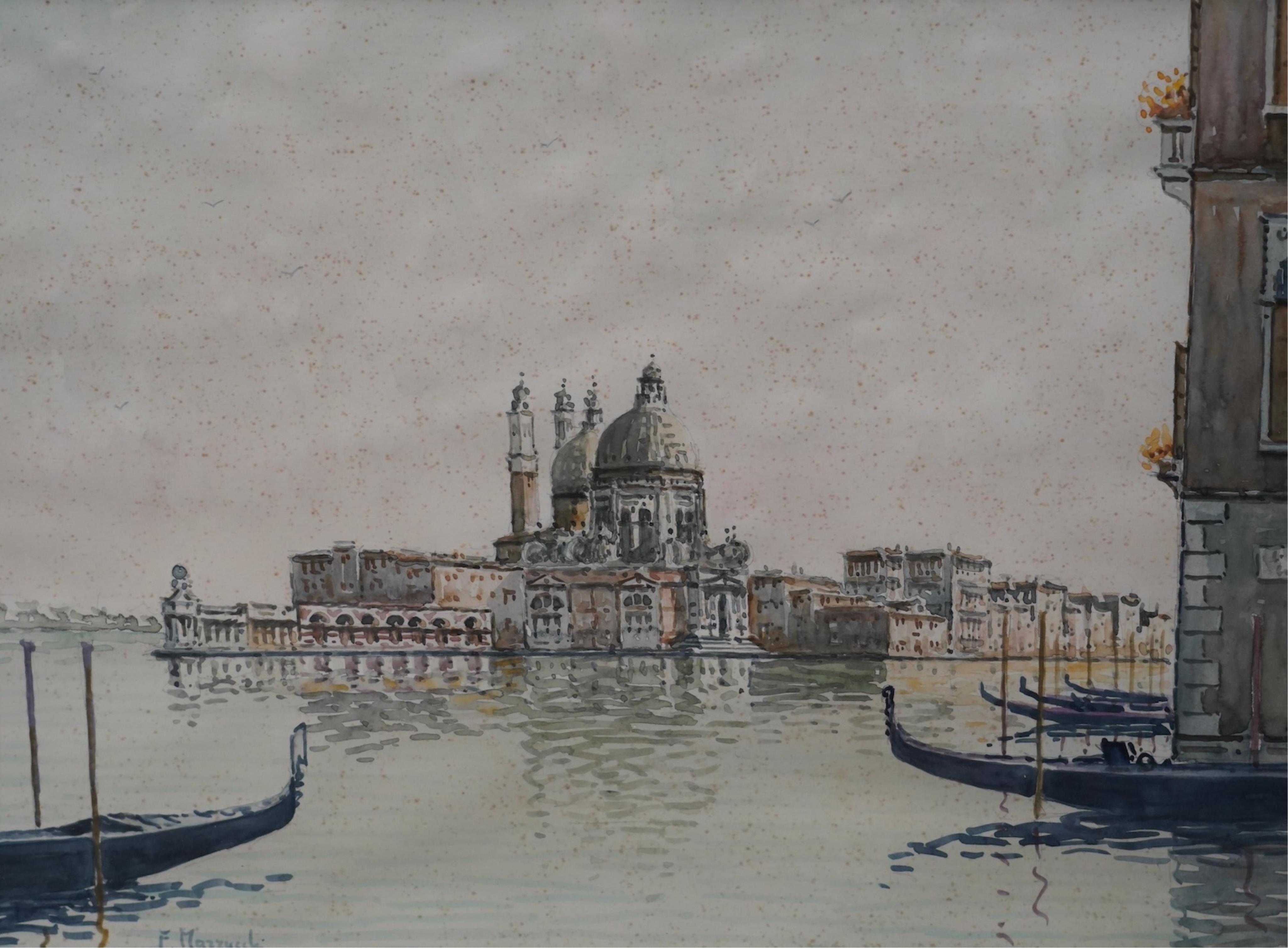 Francesco Mazzucchi (Italian, 1896-1967), four watercolours, Venetian canal scenes, signed, 29 x 39cm